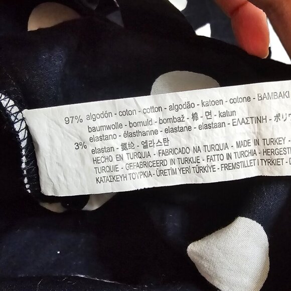 Zara Trafaluc Collection Navy Polka Dot Tie Shoulder Bodysuit Sz XS - Picture 10 of 10